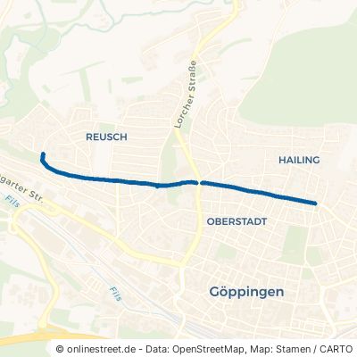 Nördliche Ringstraße Göppingen Stadtgebiet 