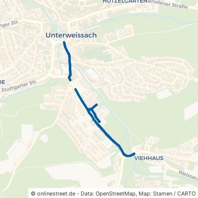 Welzheimer Straße Weissach im Tal Unterweissach 