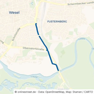 Dinslakener Landstraße Wesel Fusternberg 