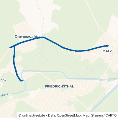 Dameswalder Weg Oranienburg Friedrichsthal 