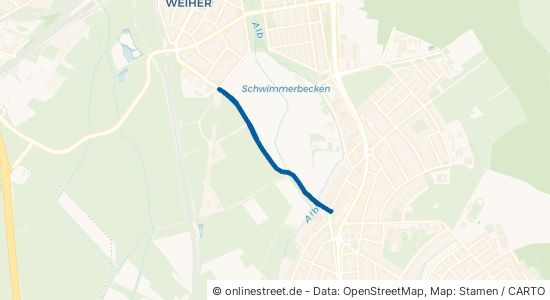 Scheibenhardter Weg Karlsruhe Weiherfeld-Dammerstock 