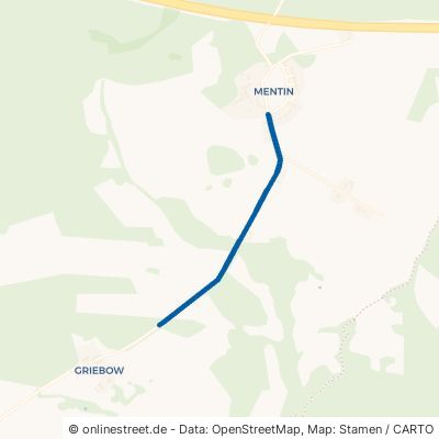 Griebower Straße Ruhner Berge Mentin 