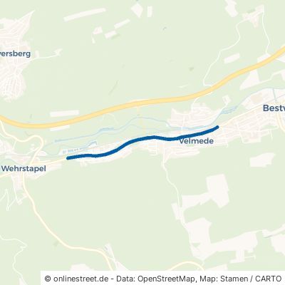 Bundesstraße Bestwig Velmede 