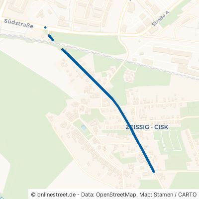 Bautzener Straße Hoyerswerda Zeißig 