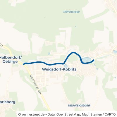 Oberlausitzer Straße Cunewalde Weigsdorf-Köblitz 