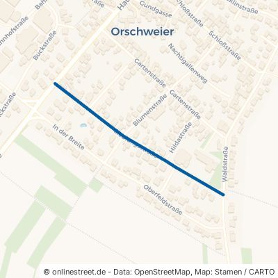 Siedlungsstraße Mahlberg Orschweier 