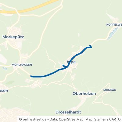 Alpetalstraße Wiehl Alpe 