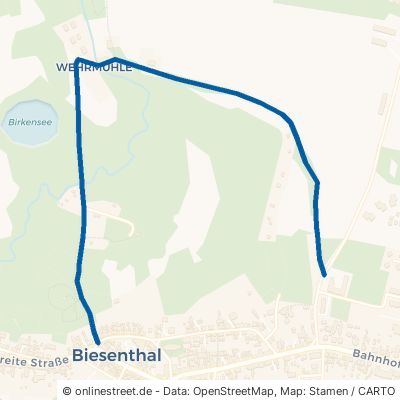 Wehrmühlenweg Biesenthal 