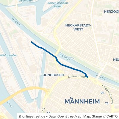 Neckarvorlandstraße Mannheim Mühlauhafen 