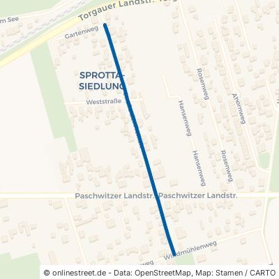 Straße der Freiheit Doberschütz Sprotta-Siedlung 