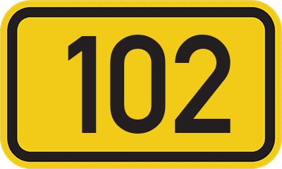 Straßenschild Bundesstraße 102