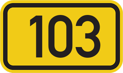 Straßenschild Bundesstraße 103
