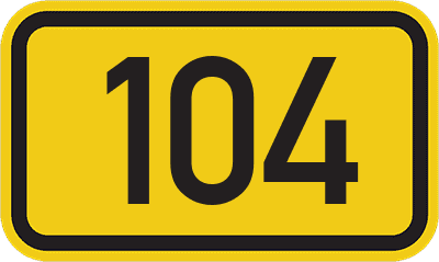 Straßenschild Bundesstraße 104