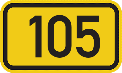 Straßenschild Bundesstraße 105