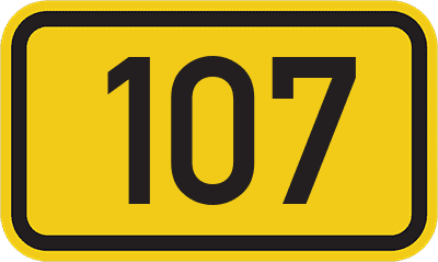 Straßenschild Bundesstraße 107