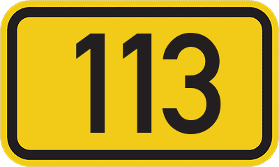 Straßenschild Bundesstraße 113