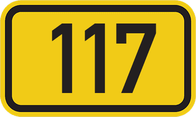 Straßenschild Bundesstraße 117