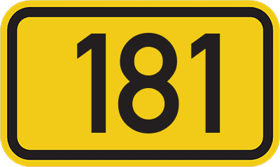Straßenschild Bundesstraße 181