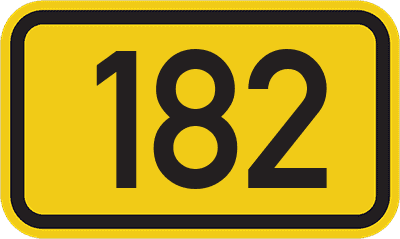 Straßenschild Bundesstraße 182