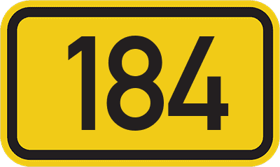 Straßenschild Bundesstraße 184