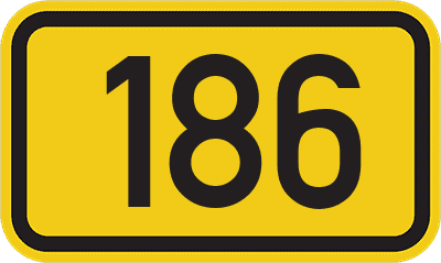 Straßenschild Bundesstraße 186