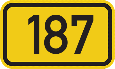 Straßenschild Bundesstraße 187