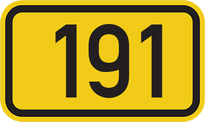 Straßenschild Bundesstraße 191