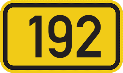 Straßenschild Bundesstraße 192