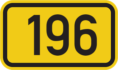 Straßenschild Bundesstraße 196