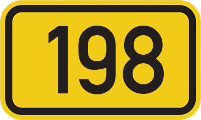 Straßenschild Bundesstraße 198