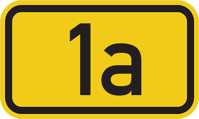 Straßenschild Bundesstraße 1a