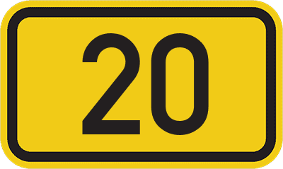Straßenschild Bundesstraße 20