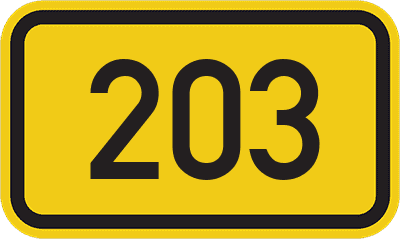 Straßenschild Bundesstraße 203