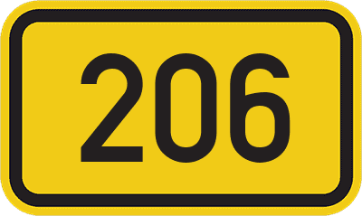 Straßenschild Bundesstraße 206