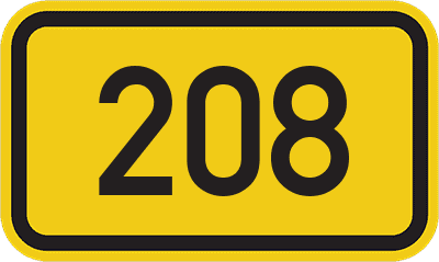 Straßenschild Bundesstraße 208