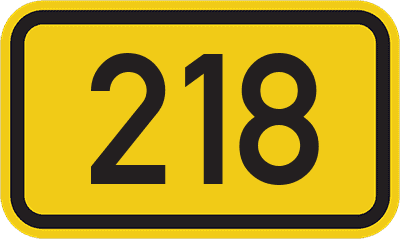 Straßenschild Bundesstraße 218