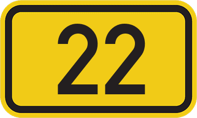 Straßenschild Bundesstraße 22