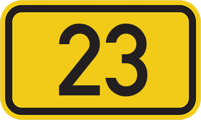 Straßenschild Bundesstraße 23