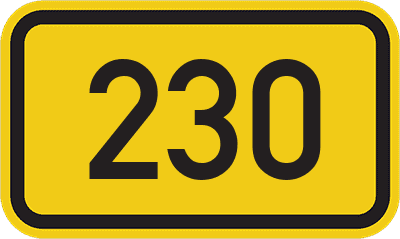 Straßenschild Bundesstraße 230
