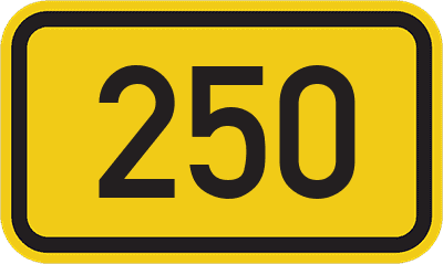 Straßenschild Bundesstraße 250