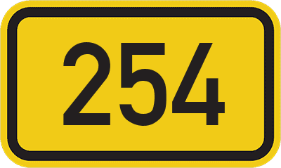 Straßenschild Bundesstraße 254