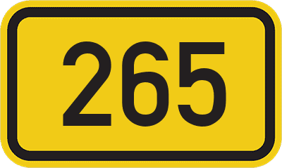 Straßenschild Bundesstraße 265