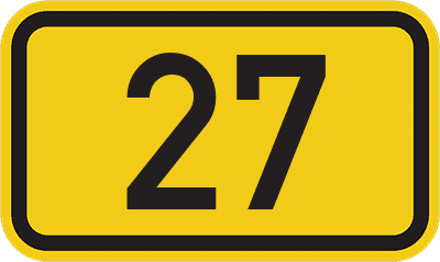 Straßenschild Bundesstraße 27