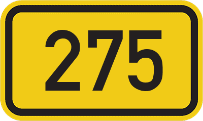 Straßenschild Bundesstraße 275