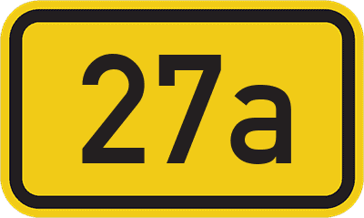 Straßenschild Bundesstraße 27a