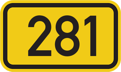 Straßenschild Bundesstraße 281