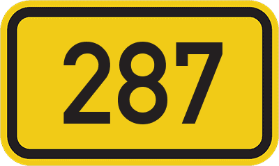 Straßenschild Bundesstraße 287