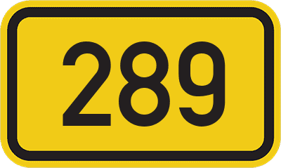 Straßenschild Bundesstraße 289