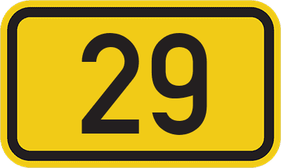 Straßenschild Bundesstraße 29