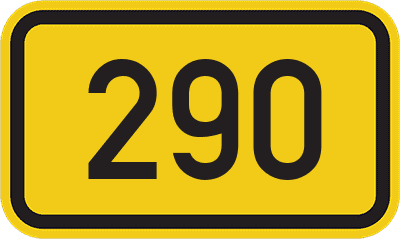 Straßenschild Bundesstraße 290